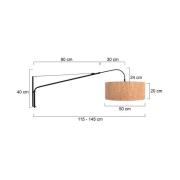 Textiel wandlamp Elegant Classy zwart/bruin, metaal/kurk