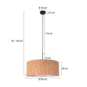 Hanglamp Sparkled Light, bruin, Ø 50 cm, kurk