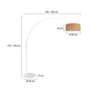 Boogstaande vloerlamp Sparkled Light, wit/bruin Hoogte 240 cm Kurk