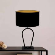 Tafellamp Stang, zwart/zwart-goud, hoogte 71 cm, chintz