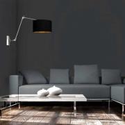 Wandlamp Prestige Chic staal/zwart-goud, uitsteek 90 cm