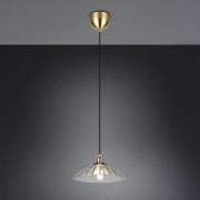 Hanglamp Eluna, helder/oud messing Ø 30 cm glas/metaal 1-lamp.