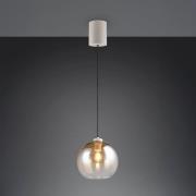 Hanglamp Liora, amber, Ø 25 cm, glas, E27