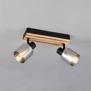 Spot Travia, lengte 39 cm, 2-lamps, zwart/rookgrijs