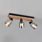 Spot Travia, lengte 53 cm, 3-lamps, zwart/rookgrijs