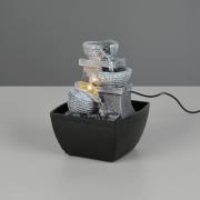 LED tafellamp Luma, bruin, hoogte 18 cm, kunsthars, USB