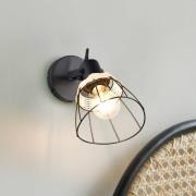 Wandlamp Jerome, Ø 14 cm, 1-lamp, matzwart, schakelaar