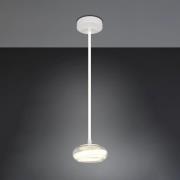 LED hanglamp Tarsia, mat wit, Ø 21 cm, glas