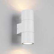 Buitenwandlamp Parana, mat wit, hoogte 16 cm, metaal, 2-lamps.