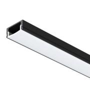 SLC LED strip profiel A1, zwart Lengte 2 m Hoogte 8 mm Opbouw
