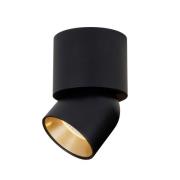 SLC LED plafondspot CUP, zwart/goud, 927, Ø 7,5 cm, dimbaar