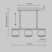 Maytoni LED hanglamp Spirito, 3-lamps, wit, glas, dimbaar