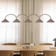 Globen Lighting hanglamp CURVE, lengte 165 cm, bruin 5-lamps.