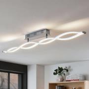 Lucande LED plafondlamp Roan, 115 cm, chroom, roestvrij staal