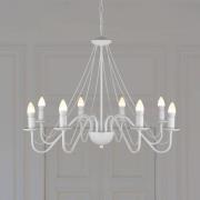 Kroonluchter Malbo, wit, metaal, 8-lamps, E14