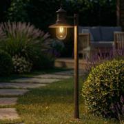 Lindby tuinpadverlichting Eloretta, roest, 110 cm, staal, IP44, E27