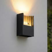 Lindby LED buiten wandlamp Aurali, 1-lamp, zwart, IP65