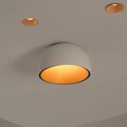 Vibia LED plafondlamp DUO, wit, hoogte 19 cm, eikenhout