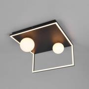 LED plafondlamp Arola, matzwart, breedte 37 cm, metaal