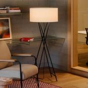 MARSET Cala Metal P145 vloerlamp, zwart/wit