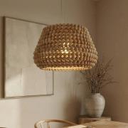 Lucande hanglamp Melori, hout, naturelkleurig, Ø 51 cm, E27