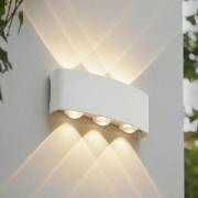 Lindby LED buiten wandlamp Ithan, 3-lamps, wit, 17 cm