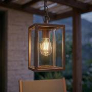 Lucande buiten hanglamp Ferda, bruin, IP44, glas, E27