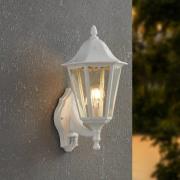 Buitenwandlamp Navedo, wit, hoogte 42 cm, metaal, sensor