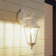 Buitenwandlamp Navedo, wit, hoogte 47 cm, metaal, naar beneden gericht