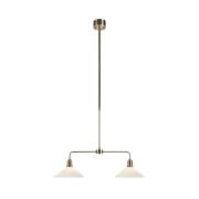 Hanglamp Vela, oud messing, 2-lamps, glas, lengte 75 cm