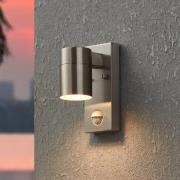 Wandlamp Riga 5, roestvrijstaalkleurig, 16 cm, roestvrijstalen sensor