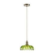 Hanglamp Kurage, oud messing/groen, glas, Ø 26 cm, E27