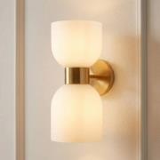 Memory wandlamp, glas, brons/wit, 2-lamps