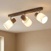 Envostar Nale 2 plafondlamp 3-lamps grenen grijs