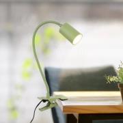 LED klemlamp Fleks, limoengroen, flexibel, metaal