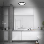 LED badkamer plafondlamp Slim Drip, zwart, Ø 42 cm, IP44