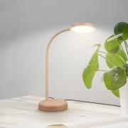 LED tafellamp Megg, beige, metaal, dimmer, 3.000 K