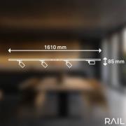 Railsystem starterset, zwart, lengte 150 cm, 4 x GU10