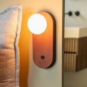 GOOD & MOJO wandlamp Java, bruin, glas/bamboe, stekker