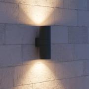 Ideal Lux buitenwandlamp Gun antraciet aluminium, Ø 11 cm, omhoog/omla...