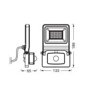 OSRAM buitenspot ENDURA FLOOD, grijs, sensor 30 W 840 IP44