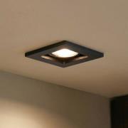 Lindby downlight Thorid, zwart, 10 x 10 cm, set van 10, GU10