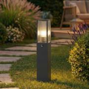 Lindby tuinpadverlichting Peldar, antraciet/geribbeld, 80 cm, sensor