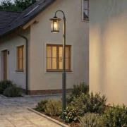 Lindby buitenlamp Zayn, zwart, 1-lamp, hoogte 220 cm, IP65