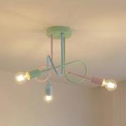 Plafondlamp Oxford, meerkleurig, metaal, 3-lamps, E27