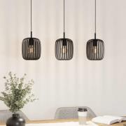 Hanglamp Romazzina, zwart, lengte 90 cm, 3-lamps, metaal