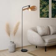 Vloerlamp Siruela, bruin, hoogte 160 cm, papieren snoer, E27