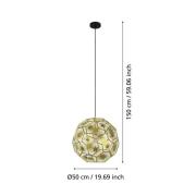 Hanglamp Skoura, messingkleurig, Ø 50 cm, staal, E27