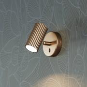 Wandspot Portillo, messing, hoogte 11 cm, metaal, GU10