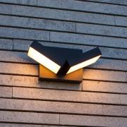 LED buiten wandlamp TWISTO, donkergrijs, breedte 15 cm, IP65